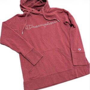 Women’s Embroidered Logo Red Burgundy Athletic Hoodie Small Champion